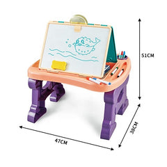 Jucarie educativa pentru copii 2 in 1, masa si tabla pentru desenat