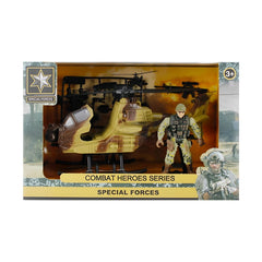 Jucarie elicopter militar cu soldat MegaCreative + accesorii, 24x12x7cm, 499149, +3ani