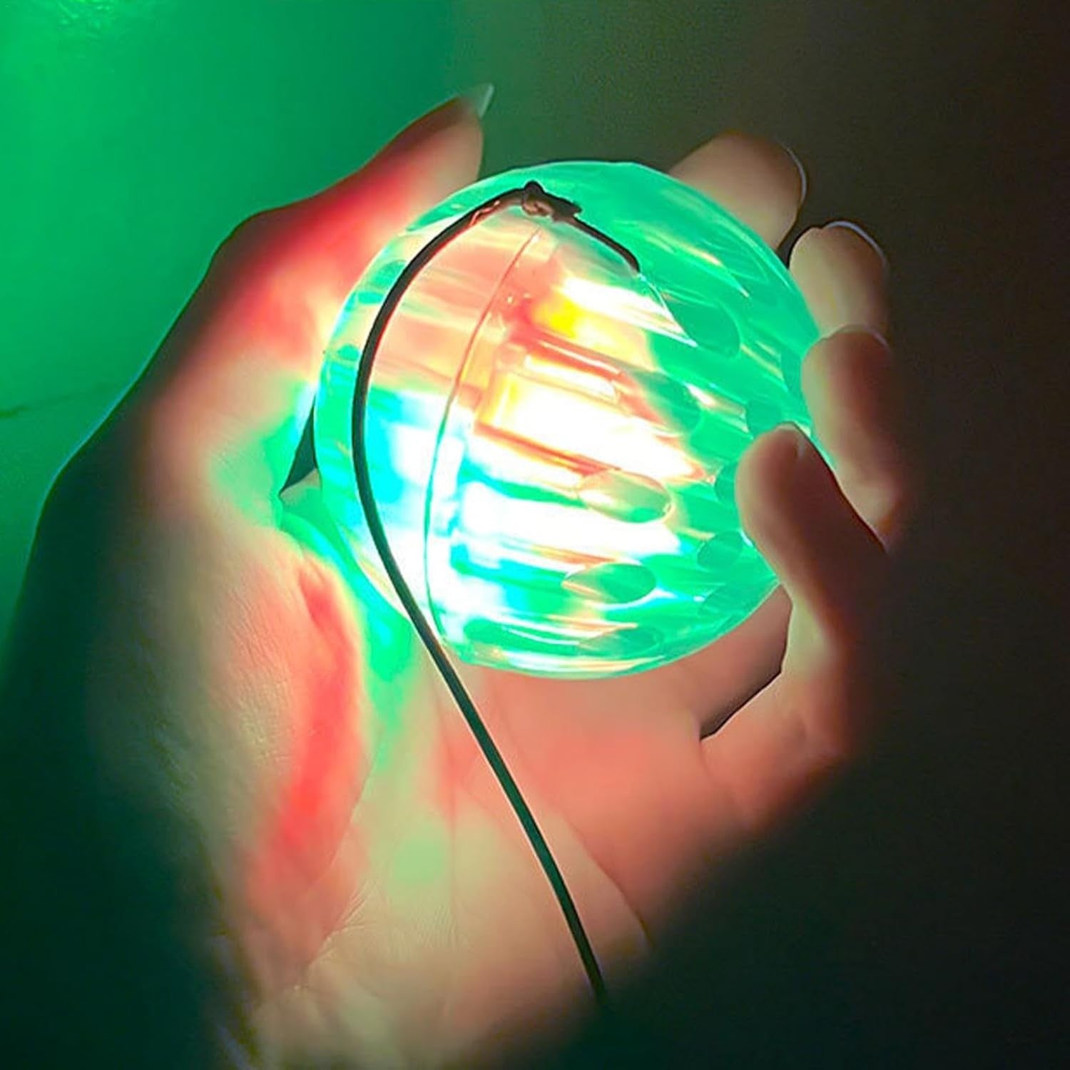 Jucarie Interactiva, Kaveny, Minge Saltareata Crystal Ball, cu Banda Elastica, 6 cm, +7 Ani, din Plastic, Albastru