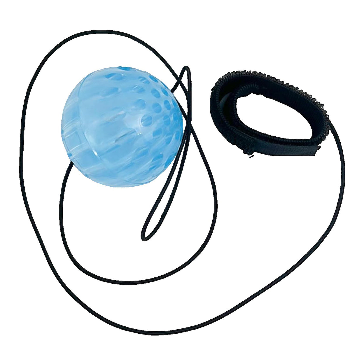 Jucarie Interactiva, Kaveny, Minge Saltareata Crystal Ball, cu Banda Elastica, 6 cm, +7 Ani, din Plastic, Albastru