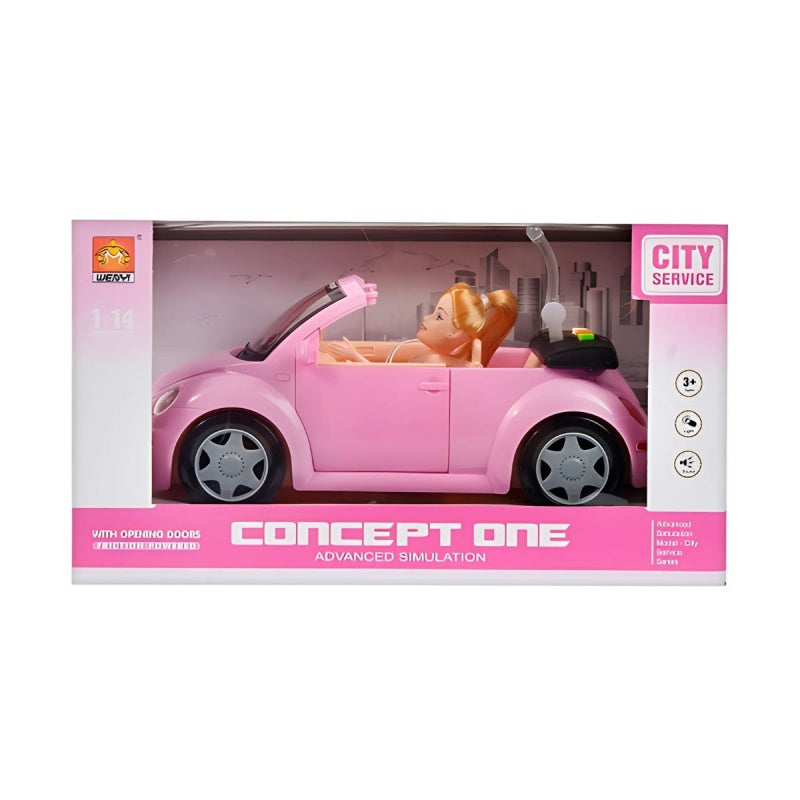 Jucarie masina pentru papusa cu lumini si sunet MegaCreative 418790, 33x19x16cm, roz deschis, +3ani