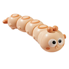 Jucarie mecanica pentru copii Kaveny, omida haioasa, cu cheita, distractiva, se taraste, se misca, 15 x 4 cm, portocaliu