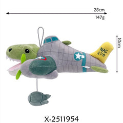 Jucarie Moale de Plus Italian Brainrot, Kaveny, cu Agatatoare, Model Crocodilul Avion Bombardiro Crocodilo, Jucarie Moale pentru Copii, 28 x 10 cm, Gri Verde