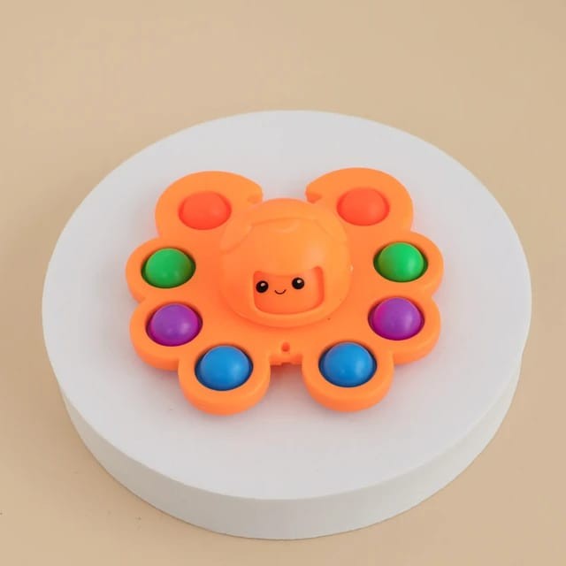 Jucarie Pop It, Kaveny, Fidget Toy, Antistres, Senzoriala, Crab, Portocaliu
