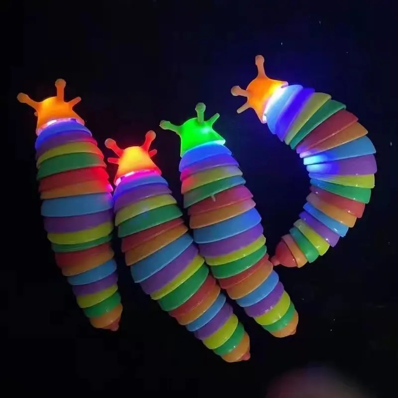 Jucarie Senzoriala Antistres, Kaveny, Fidget Toys, Omida Curcubeu, 18.6 cm, Functie de Luminat, +3 Ani, Multicolor