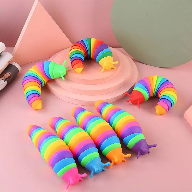 Jucarie Senzoriala Antistres, Kaveny, Fidget Toys, Omida Curcubeu, 18.6 cm, Functie de Luminat, +3 Ani, Multicolor