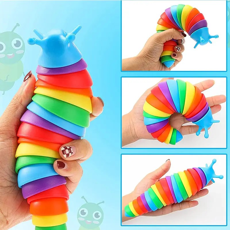 Jucarie Senzoriala Antistres, Kaveny, Fidget Toys, Omida Curcubeu, 18.6 cm, Functie de Luminat, +3 Ani, Multicolor
