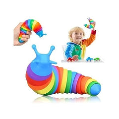 Jucarie Senzoriala pentru Copii, Kaveny, Model Melc, cu Articulatii, 19 cm, Multicolor