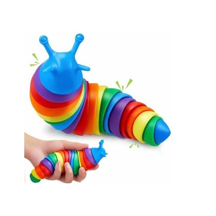 Jucarie Senzoriala pentru Copii, Kaveny, Model Melc, cu Articulatii, 19 cm, Multicolor