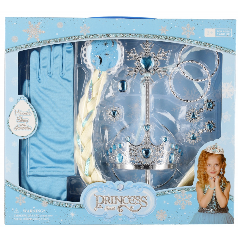 Jucarie set bijuterii printesa (bagheta + coroana + inele) MegaCreative, 524153, 38x34x6cm, pvc, +3 ani