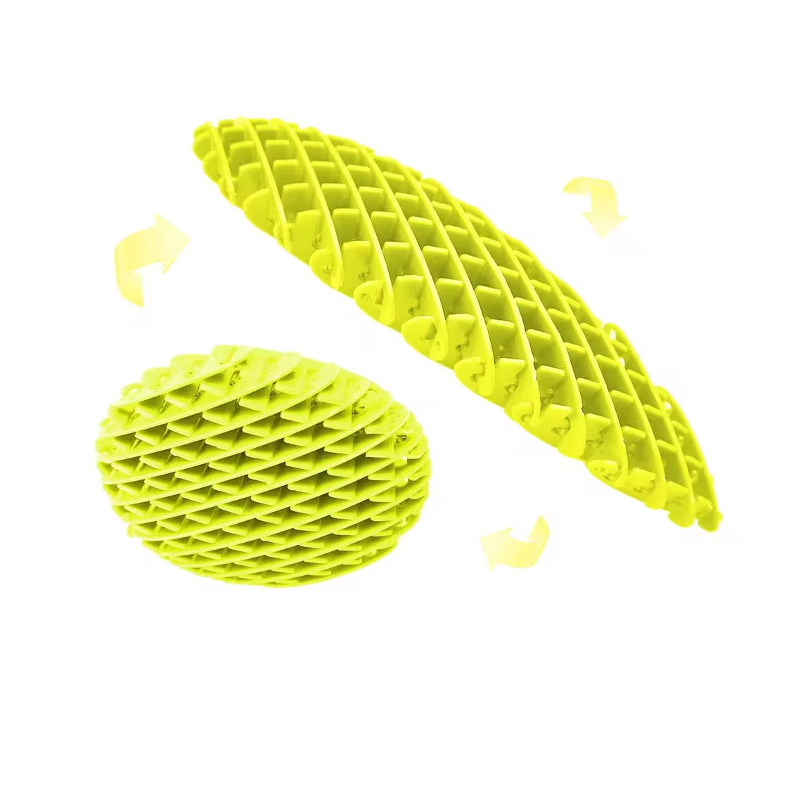 Jucarie Worm Fidget de Decompresie, Kaveny, Anti Stres, Dimensiune Compacta 10 cm, Dimensiune Extinsa 24.5 cm, Galben