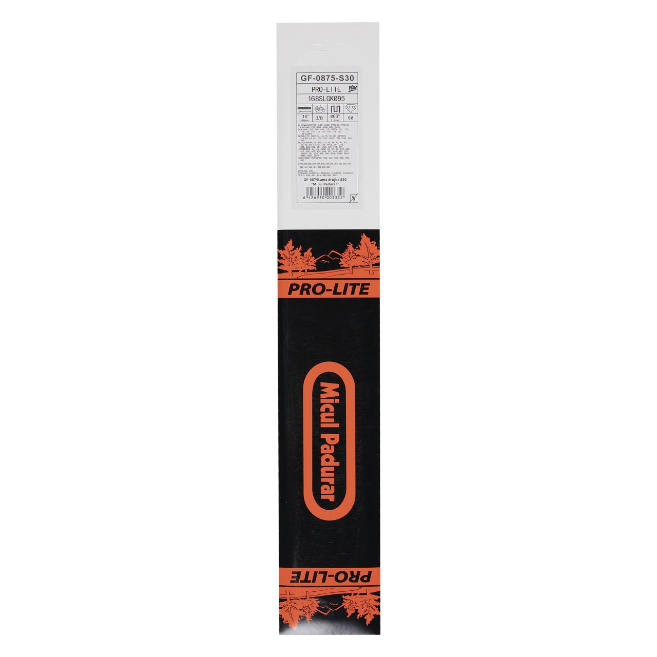 Lama drujba Micul Padurar, lungime 16'', pas 3/8'', canal 1.5mm, 60 pinteni, 30 dinti