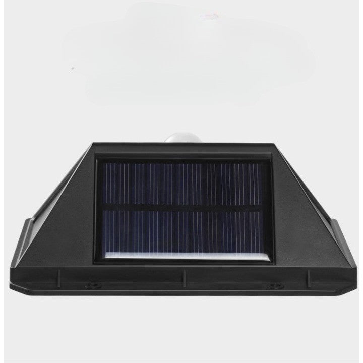 Lampa cu incarcare solara pentru exterior, 100 LED cu distanta de inductie, montaj pe perete, fara cabluri, cu 4 fete, Kaveny