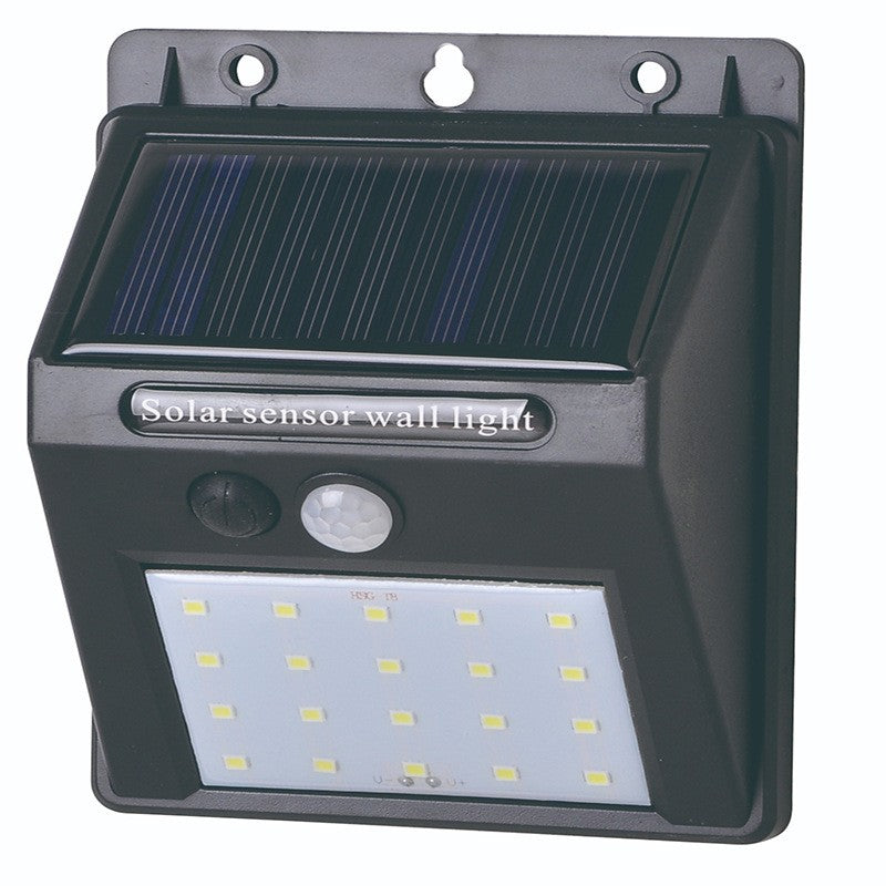 Lampa cu incarcare solara si senzor de miscare pentru exterior, 20 LED cu distanta de inductie, montaj pe perete, fara cabluri, Kaveny