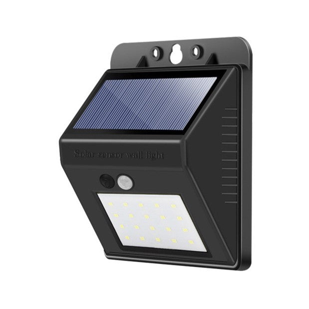 Lampa cu incarcare solara si senzor de miscare pentru exterior, 20 LED cu distanta de inductie, montaj pe perete, fara cabluri, Kaveny