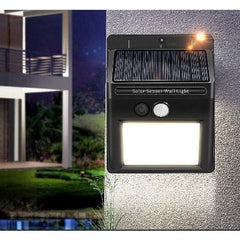 Lampa cu incarcare solara si senzor de miscare pentru exterior, 64 LED cu distanta de inductie, montaj pe perete, fara cabluri, Kaveny