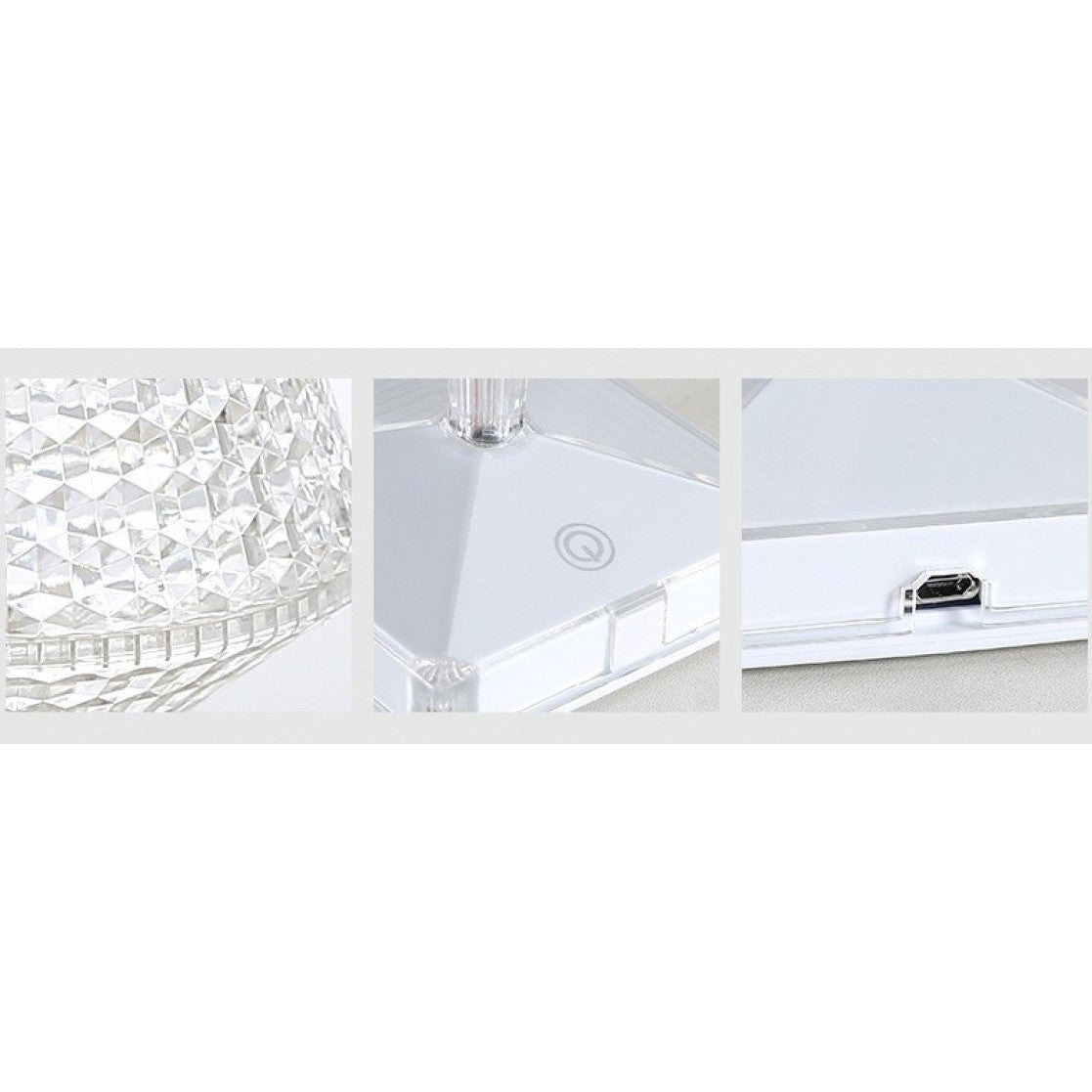 Lampa de birou pe LED RGB 16, Kaveny, dimmer tactil, 3 nivele de intensitate, incarcare USB, 3W, Cristal Acrilic, cu telecomanda, forma pahar, transparent