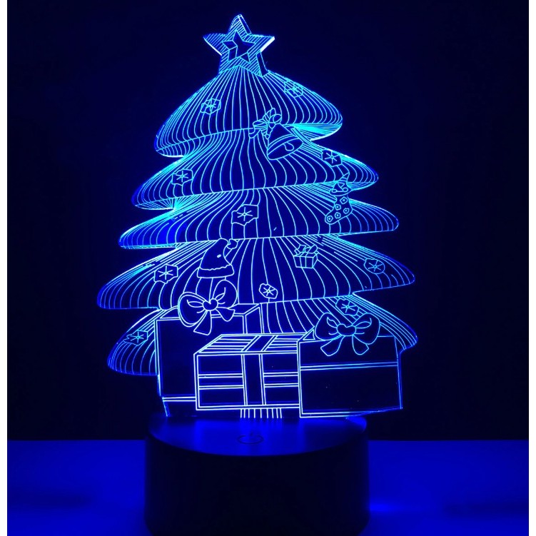 Lampa de Craciun 3D Model cu Baterii/USB Bradut Multicolor