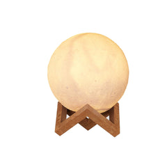 Lampa de veghe in forma de luna 3D Moon Light Alb Cald, alimentare baterii, stand plastic inclus, 8 cm, Kaveny