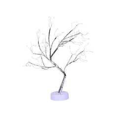 Lampa de veghe LED cu baterii si USB, Kaveny, Model Copac din cupru, Alb cald