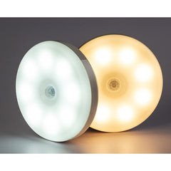 Lampa de Veghe LED, Kadeny, cu Senzor de Miscare, Incarcare USB, 0.6W, 300mAh, Design Rotund, Alb, 8.5x2.3 cm