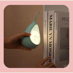 Lampa de veghe portabila cu 2 moduri de functionare Kaveny, silicon non-toxic, reincarcabila USB, senzor miscare, albastru, iepuras
