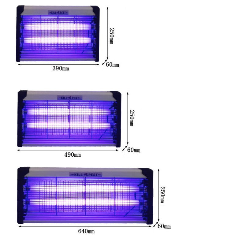 Lampa Electrica UV Anti Insecte, Kadeny, Lumina Neon, 2 tuburi cu putere de 30W, Suspensie Perete, Carcasa din Plastic Metalica, 49 x 25 x 6 cm Alb Negru