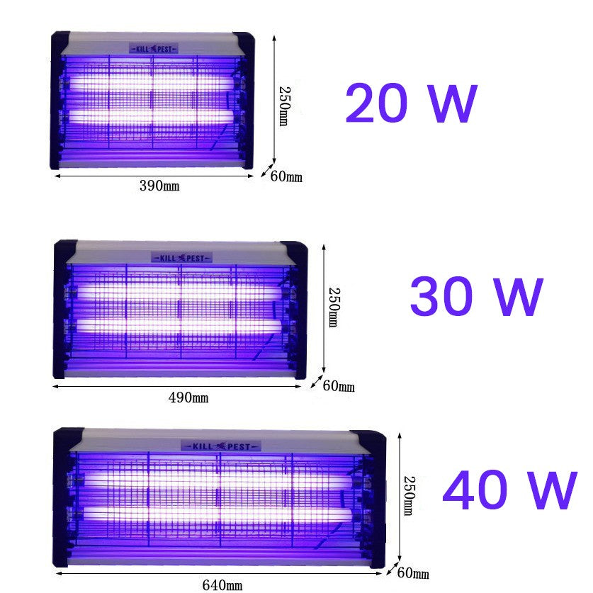 Lampa Electrica Anti Insecte, Kadeny, Lumina Neon, 2 tuburi cu putere de 30W, Suspensie Perete, Carcasa din Plastic Metalica, 49 x 25 x 6 cm, Alb Negru