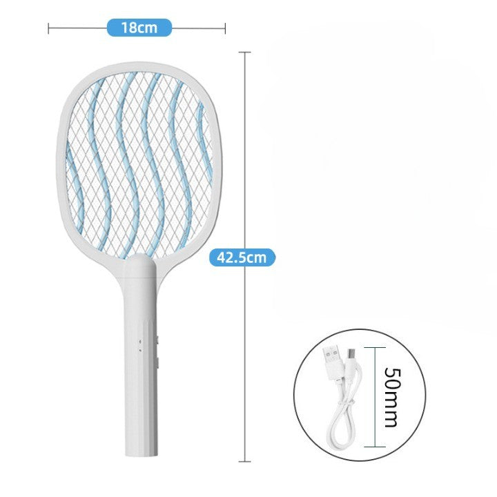 Lampa Electrica Impotriva Tantarilor, Kadeny, 42.5 x 18 x 9.2 cm, Reincarcabila cu Cablu USB Inclus, Plasa din Aluminum, Alb