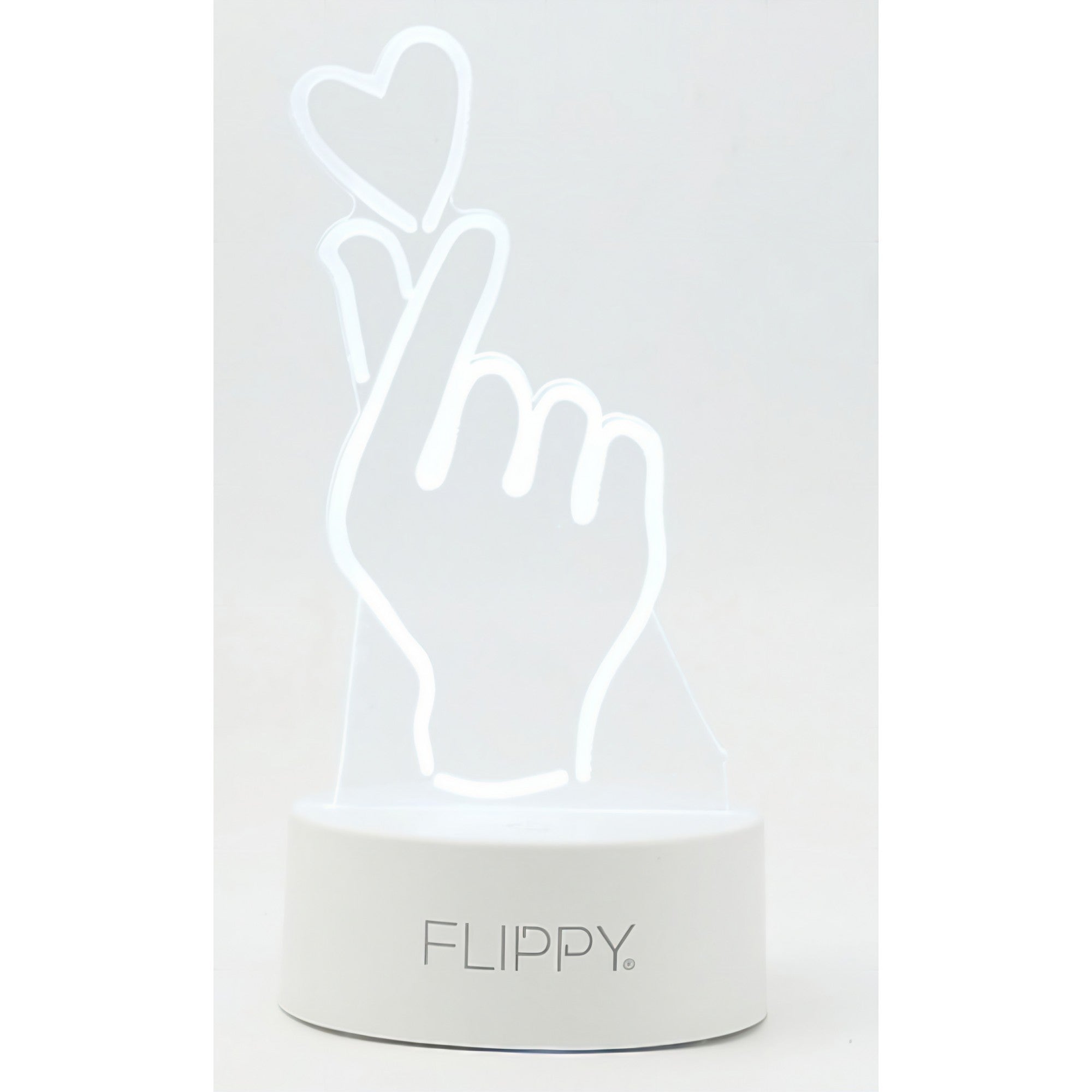Lampa LED decorativa, Kaveny, 3D, Mana si Inima, din material acril si lumina multicolora, alb