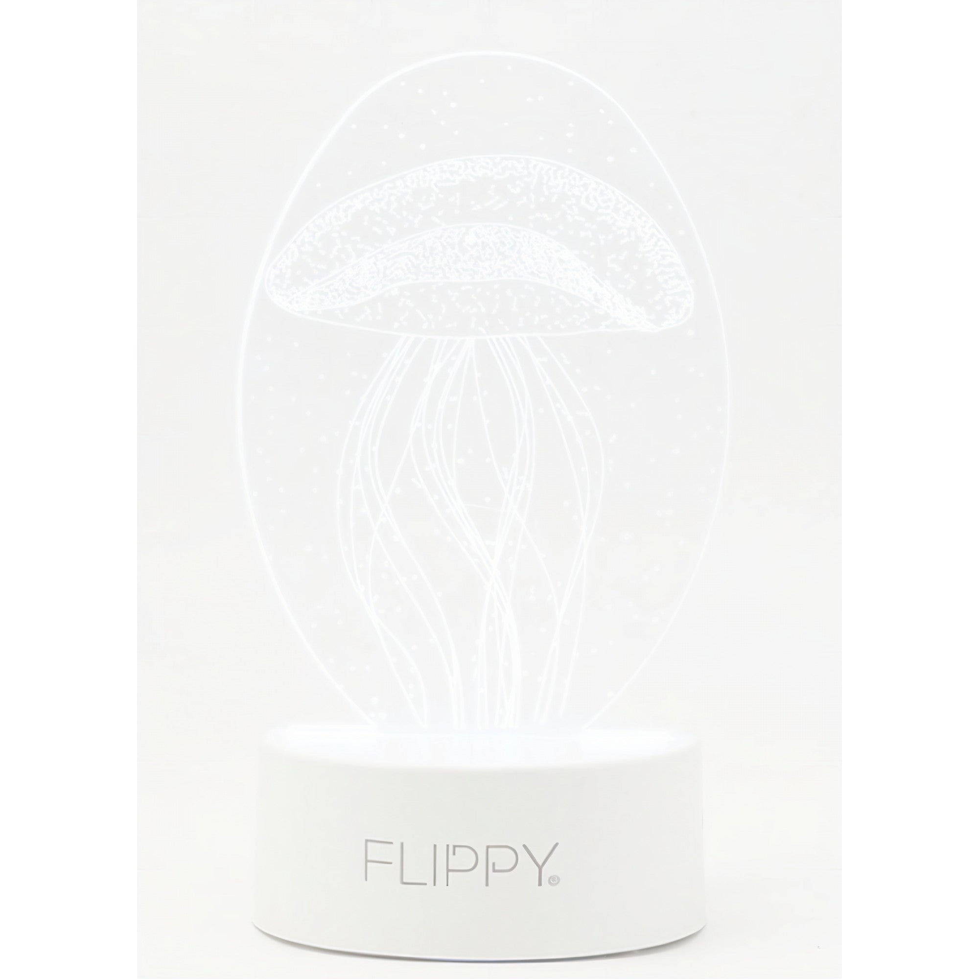 Lampa LED decorativa, Kaveny, 3D, Meduza, din material acril si lumina multicolora, alb