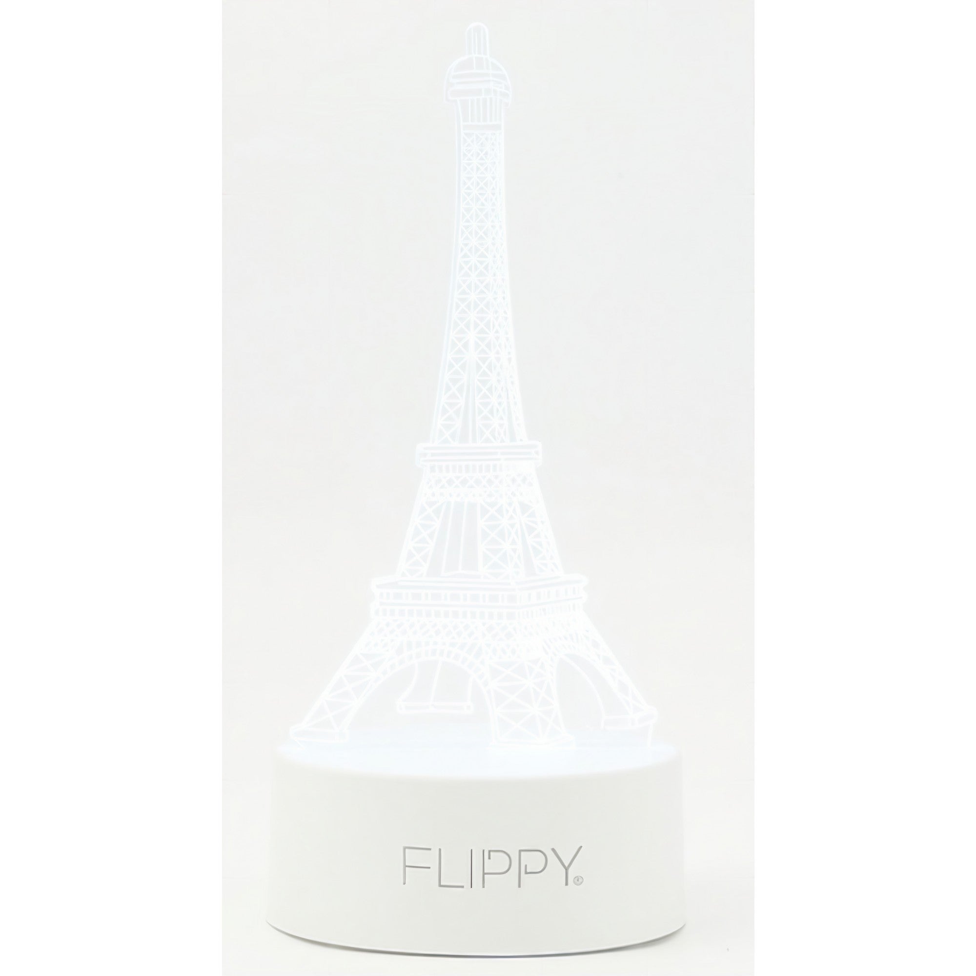 Lampa LED decorativa, Kaveny, 3D, Turnul Eiffel, din material acril si lumina multicolora, alb