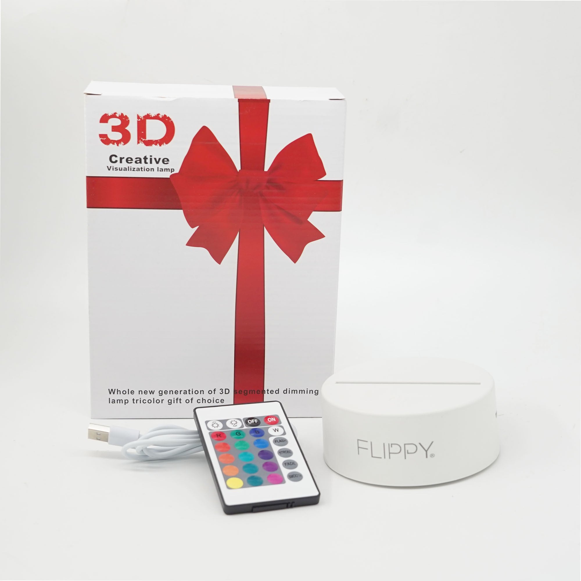 Lampa LED decorativa, Kaveny, 3D, ursulet, din material acril si lumina multicolora, alb