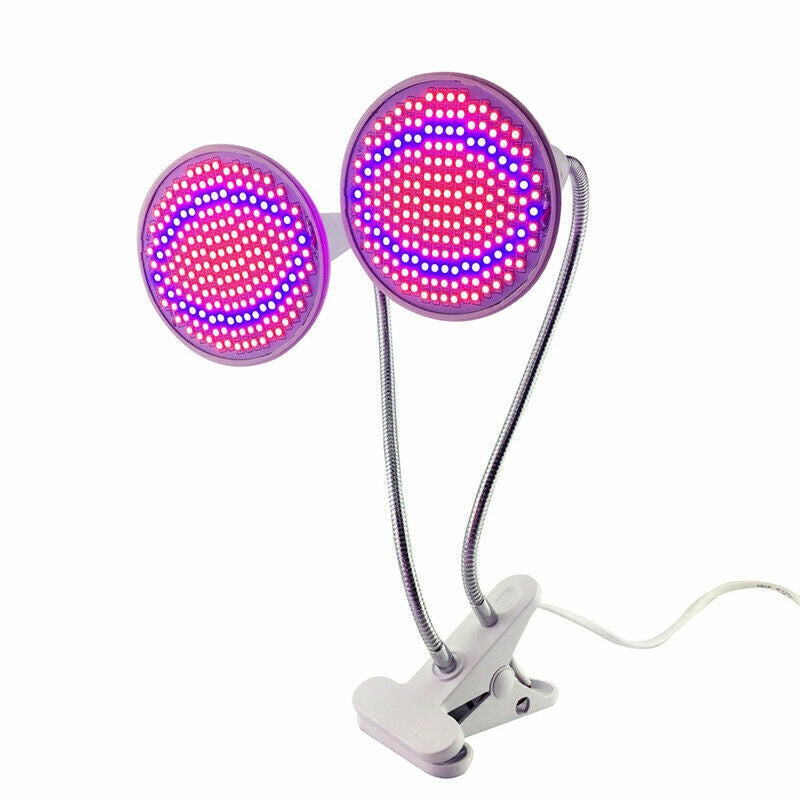 Lampa pentru cresterea plantelor de interior, Kadeny, cap dublu, nu emana caldura, 290 leduri, 2 culori , prindere cu clips, 46x11.5x9.2 cm