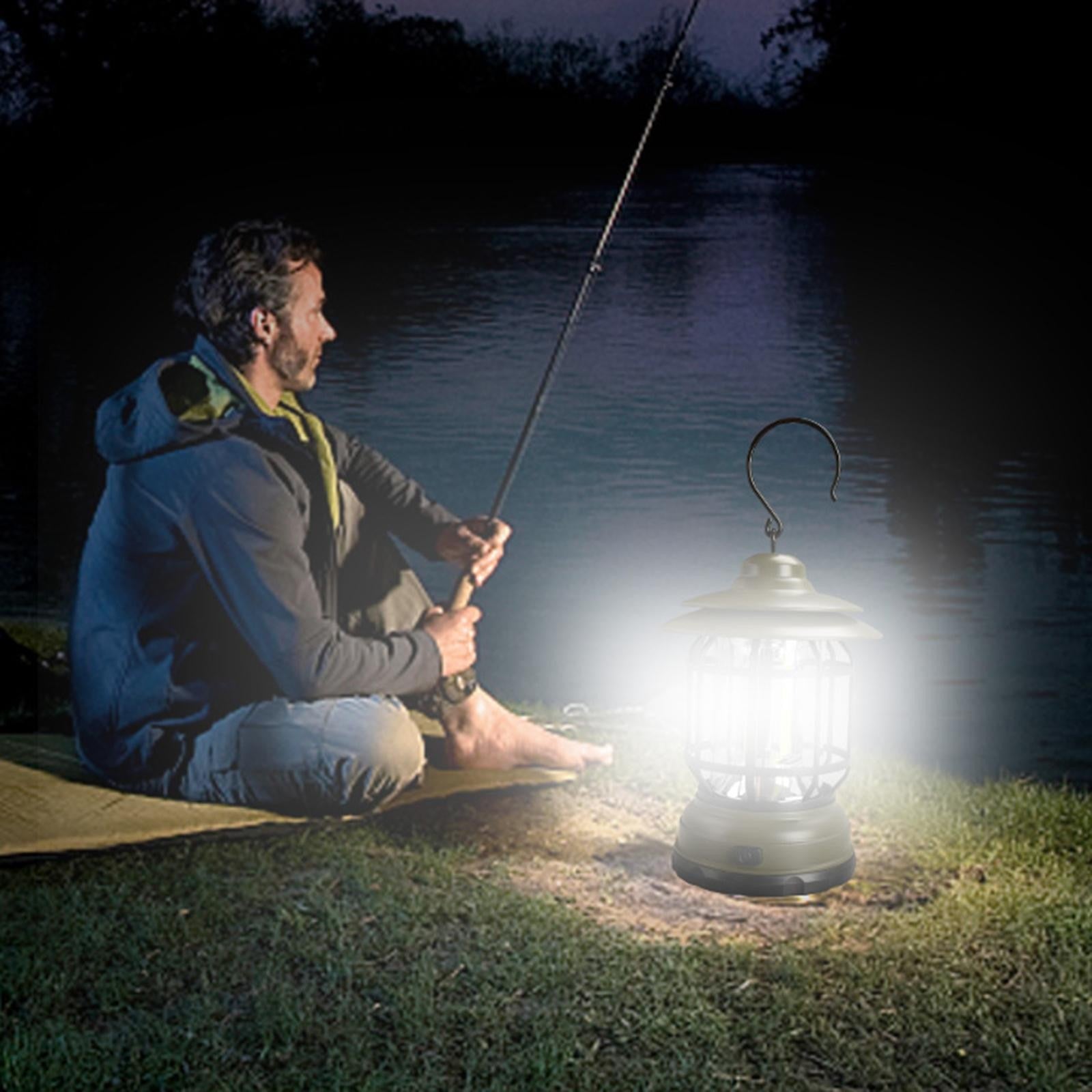 Lampa portabila camping, Felinar Vintage cu carlig, ABS, Iluminare 21 COB LED, Intensitate reglabila, 5W, Kadeny, Verde