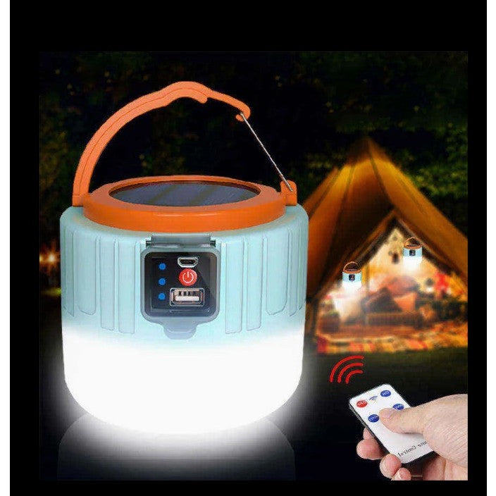 Lampa Portabila, Kadeny, Incarcare Solara + USB, Afisaj Inteligent al Bateriei, Raza de Actiune 32 mp, 6x9x11 cm, 3 Moduri, Alb