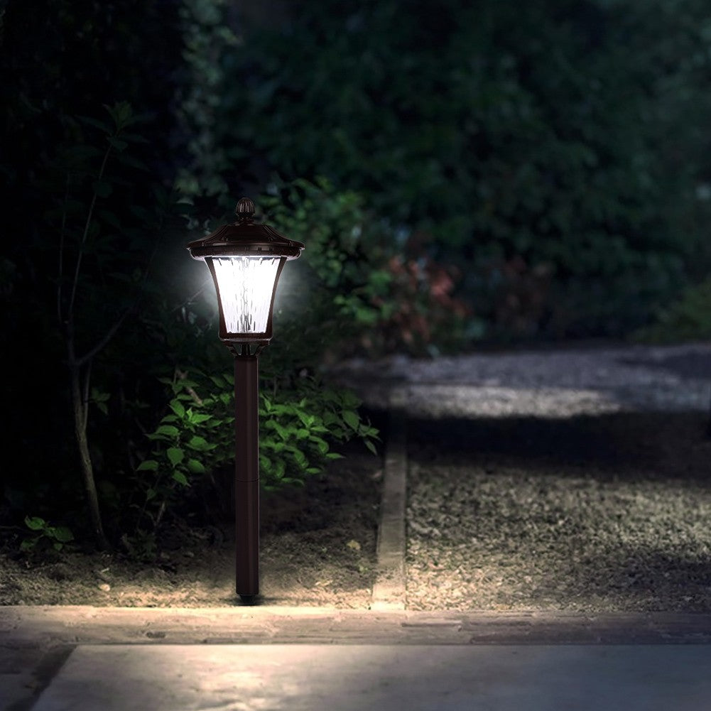 Lampa solara cu prindere in pamant, Kaveny, inaltime 65 cm, Alb Rece