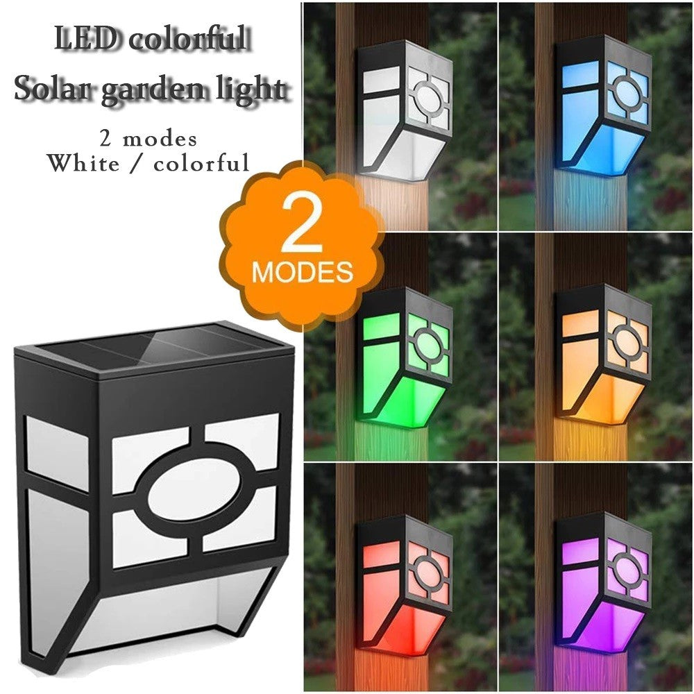 Lampa solara cu senzor Geometric, IP65, Lumina colorata, Kaveny