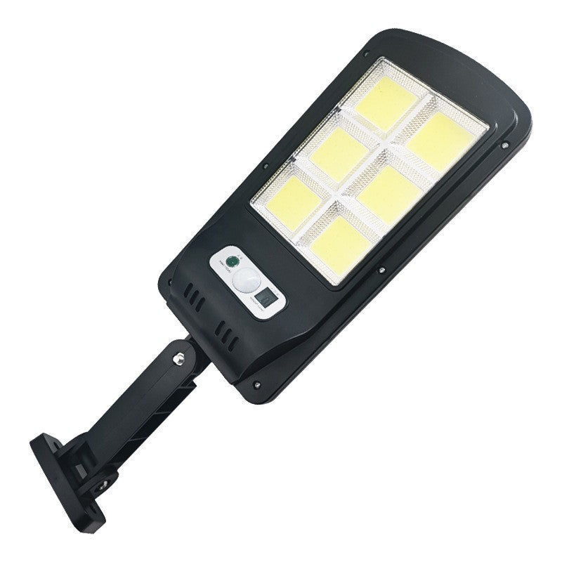 Lampa Solara De Exterior LED Kaveny, 36 cm x 11.5 cm, 2880 Lumeni 120 COB LED 24 W - echivalent 192 W bec incadescent, IP65, Senzor de Miscare, Senzor de Lumina, 6 Grile, Alb Rece