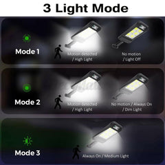 Lampa Solara De Exterior LED Kaveny, 23 cm x 11.5 cm, 3072 Lumeni 128 COB LED 25.6 W - echivalent 205 W bec incadescent, IP65, Senzor de Miscare, Senzor de Lumina, 4 Grile, Alb Rece