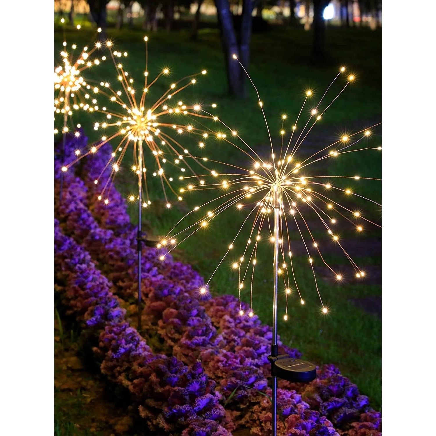Lampa Solara, Kadeny, Decor Gradina, Model Fireworks/Artificii, din Sarma de Cupru, 120 LED-uri, 55W, 90 cm, Alb Cald