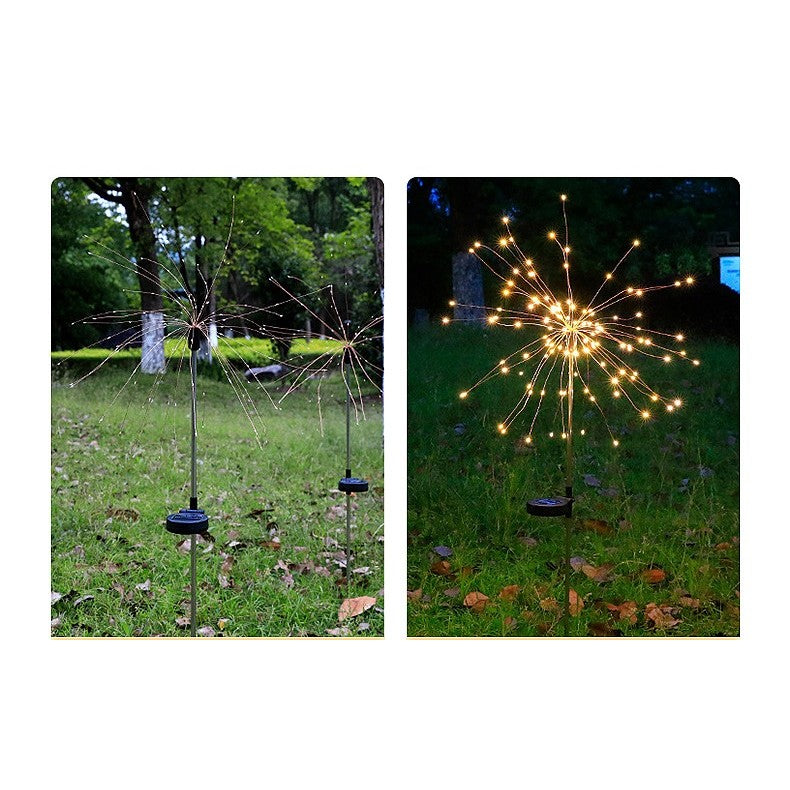 Lampa Solara, Kadeny, Decor Gradina, Model Fireworks/Artificii, din Sarma de Cupru, 120 LED-uri, 55W, 90 cm, Alb Cald