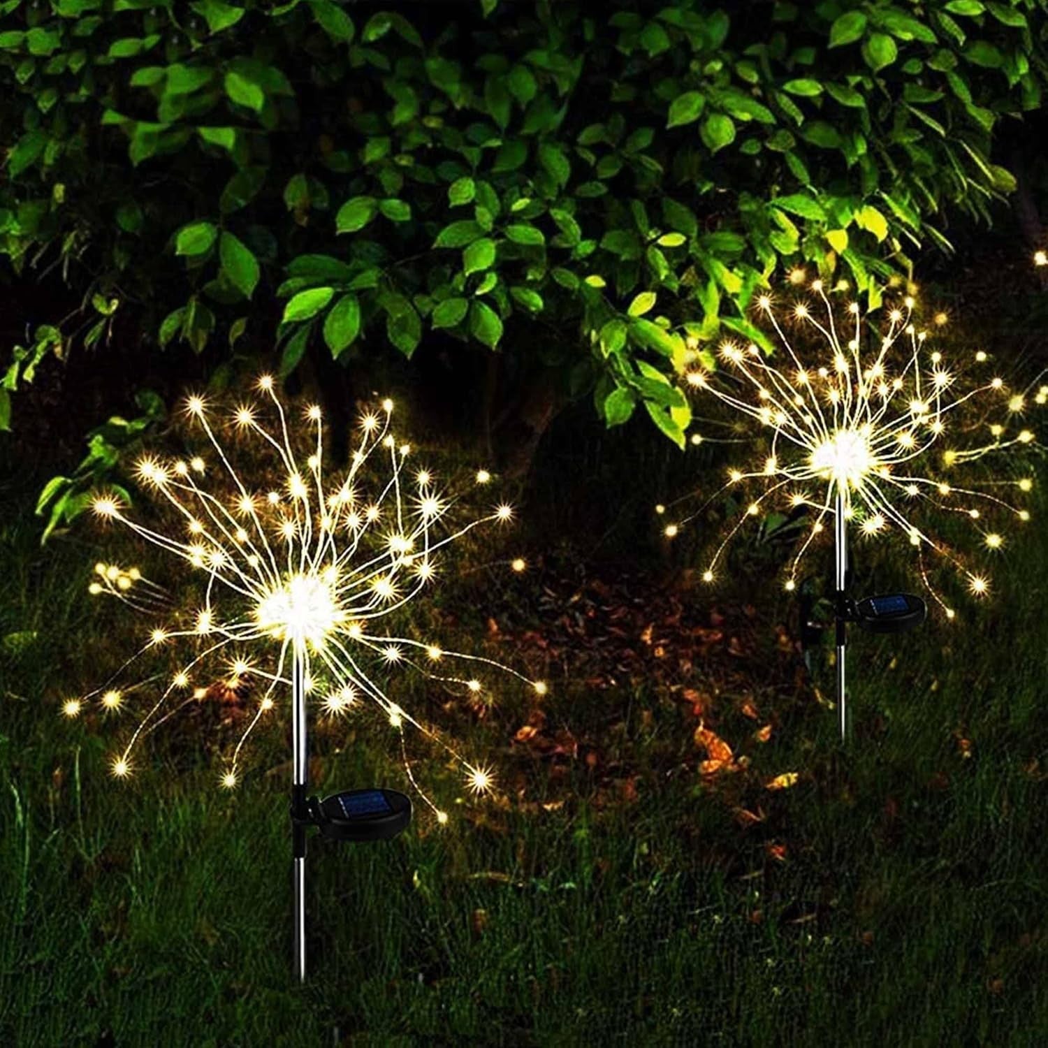 Lampa Solara, Kadeny, Decor Gradina, Model Fireworks/Artificii, din Sarma de Cupru, 120 LED-uri, 55W, 90 cm, Alb Cald