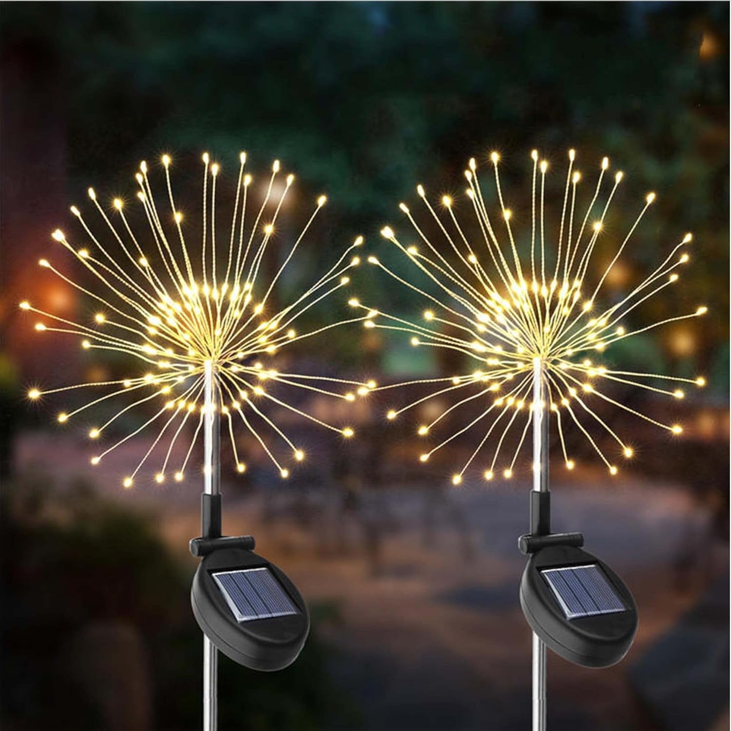 Lampa Solara, Kadeny, Decor Gradina, Model Fireworks/Artificii, din Sarma de Cupru, 120 LED-uri, 55W, 90 cm, Alb Cald