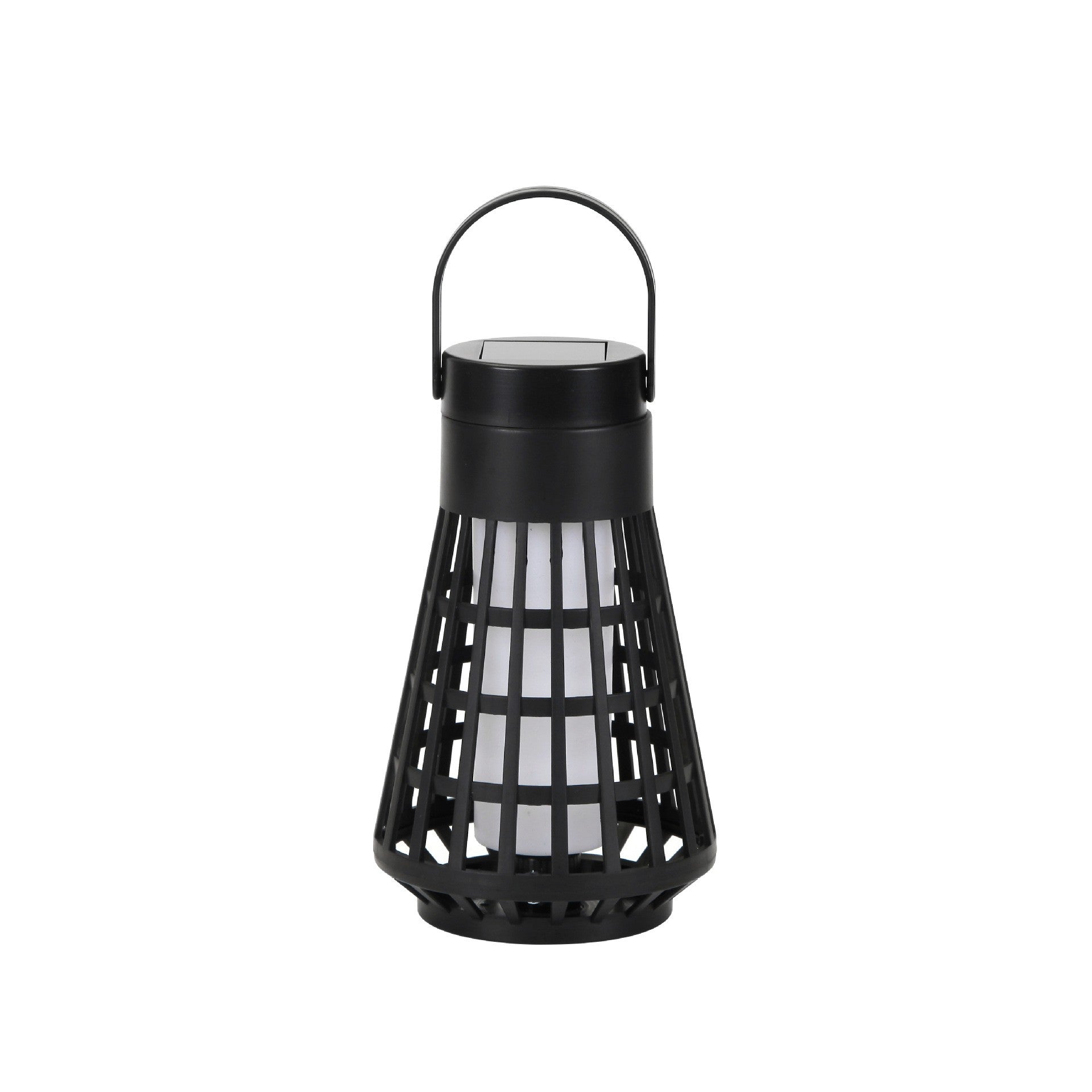Lampa Solara pentru Gradina, Kadeny, Reincarcabila de la Soare, Model Felinar, Portabila cu Picior, Lumina Calda, 12 cm, Negru