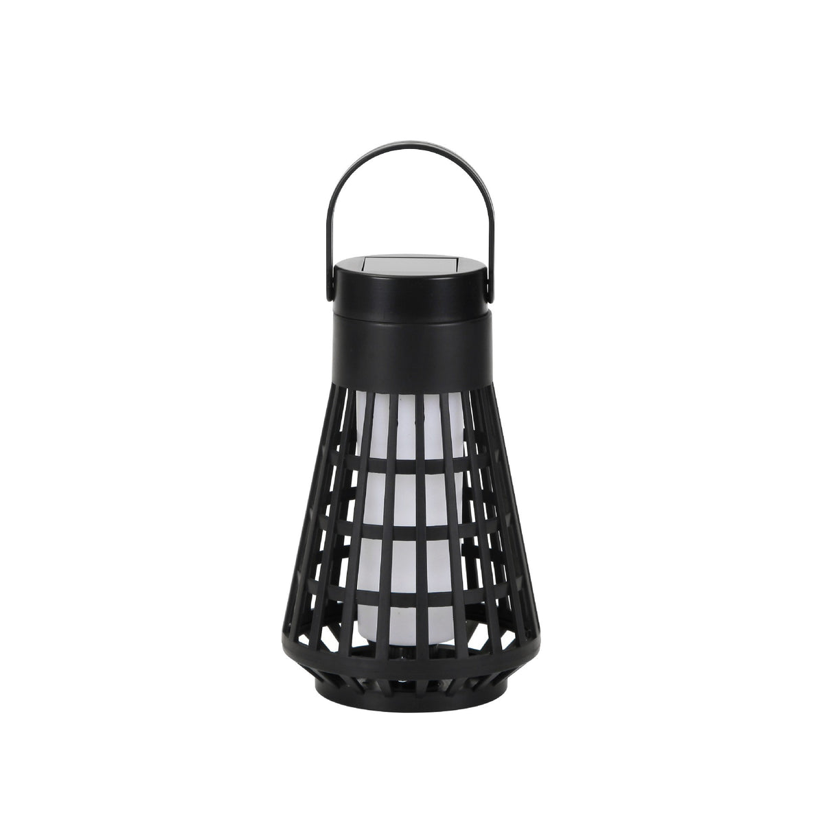 Lampa Solara pentru Gradina, Kadeny, Reincarcabila de la Soare, Model Felinar, Portabila cu Picior, Lumina Calda, 12 cm, Negru