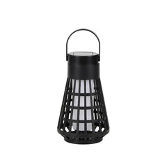 Lampa Solara pentru Gradina, Kadeny, Reincarcabila de la Soare, Model Felinar, Portabila cu Picior, Lumina Calda, 12 cm, Negru