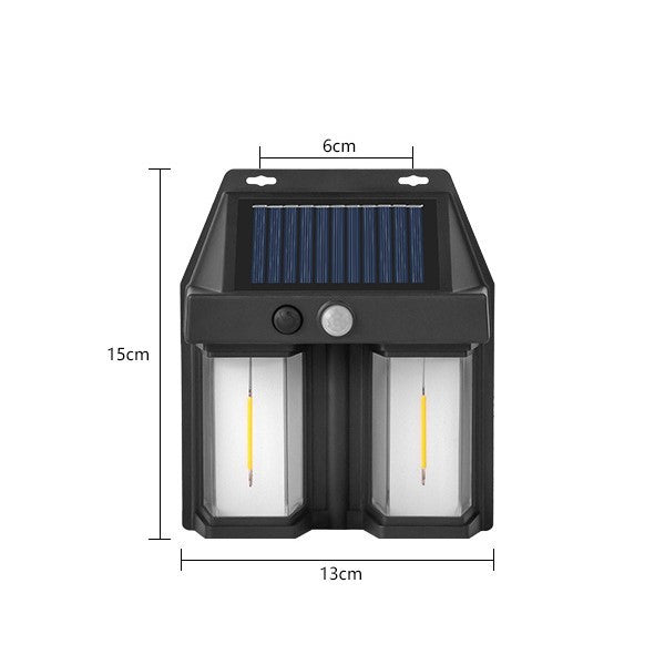 Lampa Solara LED Decorativa de Perete, Kaveny, pentru Exterior, Suspendata, 800mAh, 15x13x6 cm, Neagra