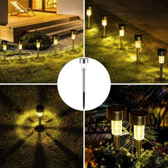 Lampa solara Led decorativa pentru gradina, Argintie, Kaveny, Lumina Alb Cald