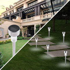 Lampa solara Led decorativa pentru gradina, Argintie, Kaveny, Lumina Multicolor